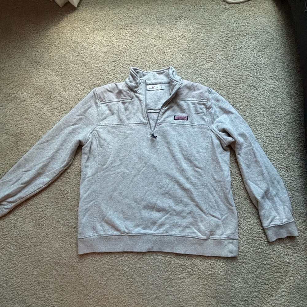 Vineyard Vines Women Gray Quarter-Zip Sweater